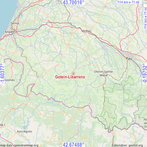 Gotein-Libarrenx on map