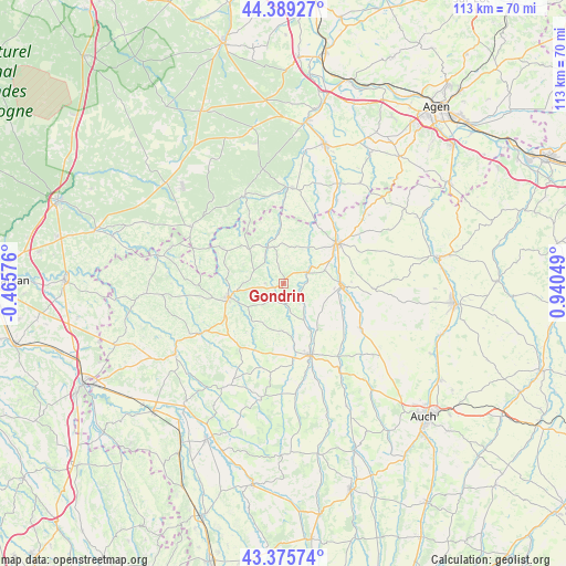 Gondrin on map
