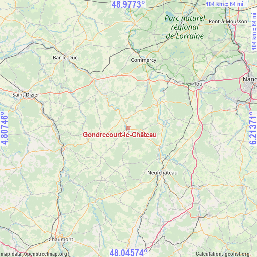 Gondrecourt-le-Château on map