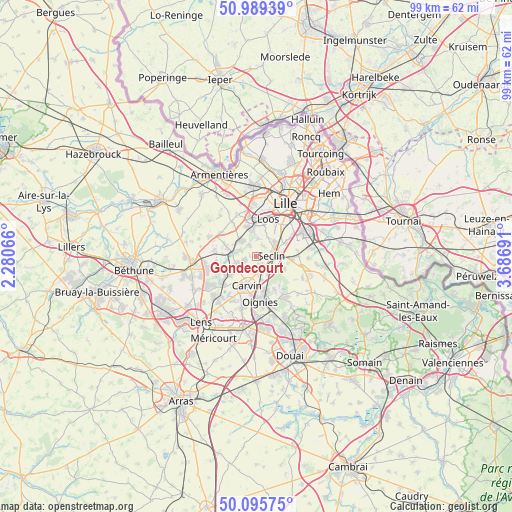 Gondecourt on map