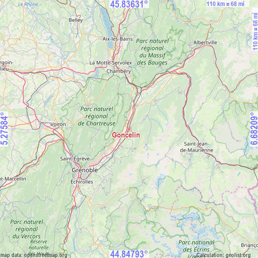 Goncelin on map