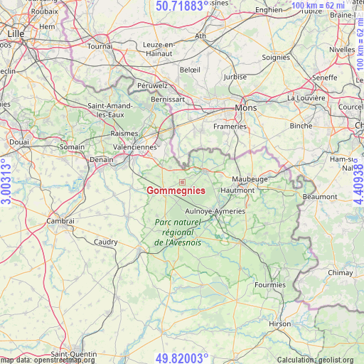 Gommegnies on map