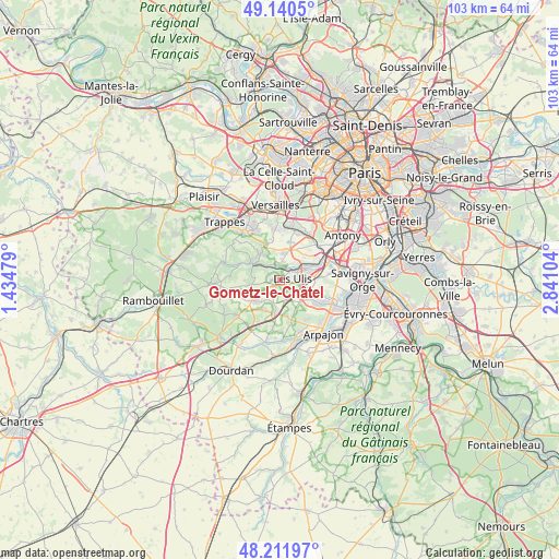 Gometz-le-Châtel on map