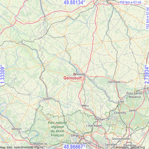 Goincourt on map