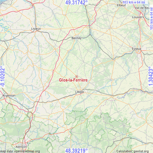 Glos-la-Ferrière on map