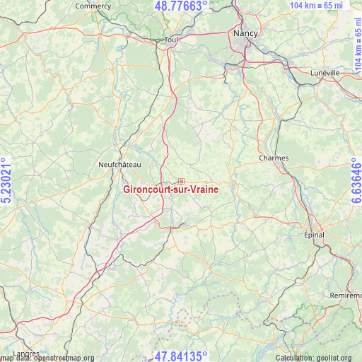 Gironcourt-sur-Vraine on map