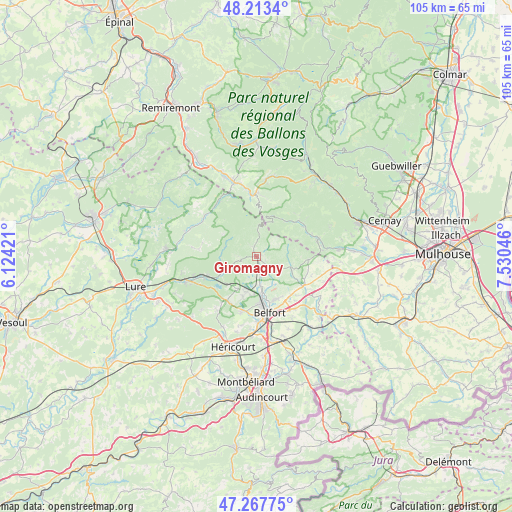 Giromagny on map