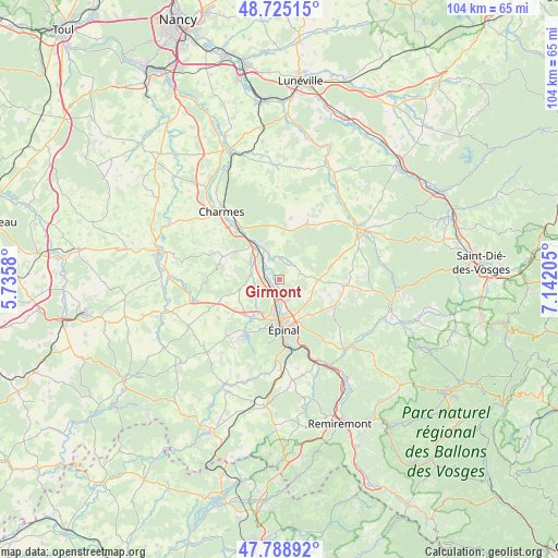 Girmont on map