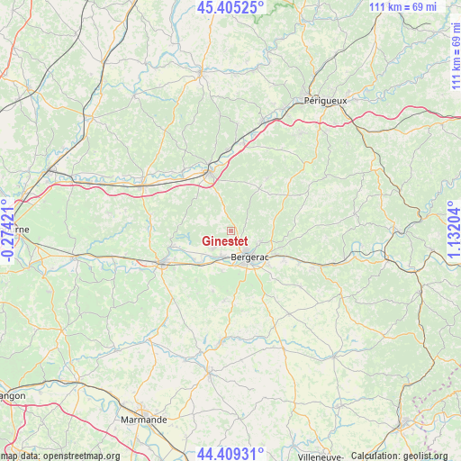 Ginestet on map