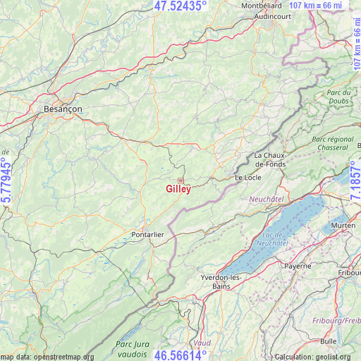 Gilley on map