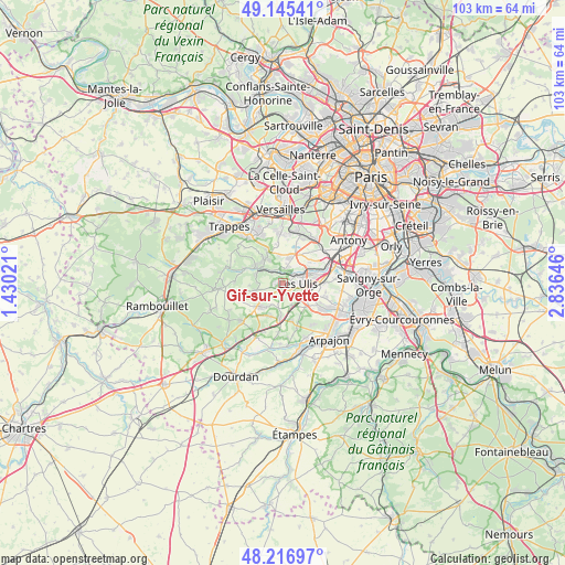 Gif-sur-Yvette on map
