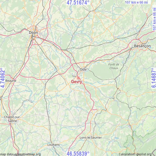 Gevry on map