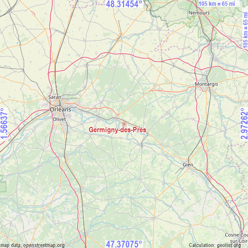 Germigny-des-Prés on map