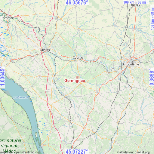 Germignac on map