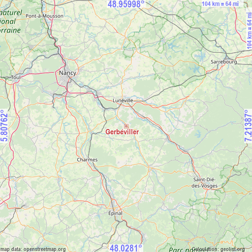 Gerbéviller on map