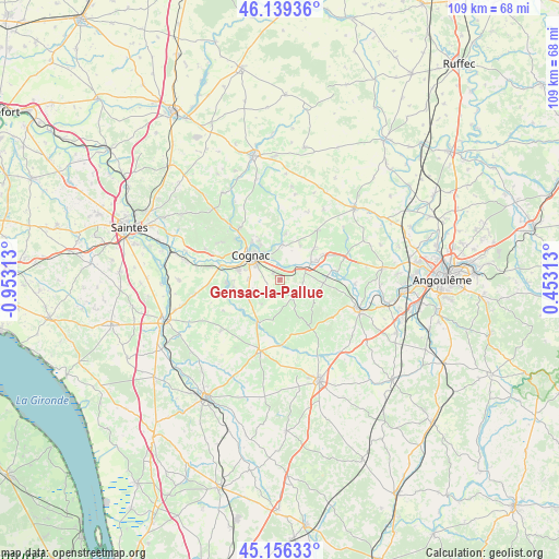 Gensac-la-Pallue on map