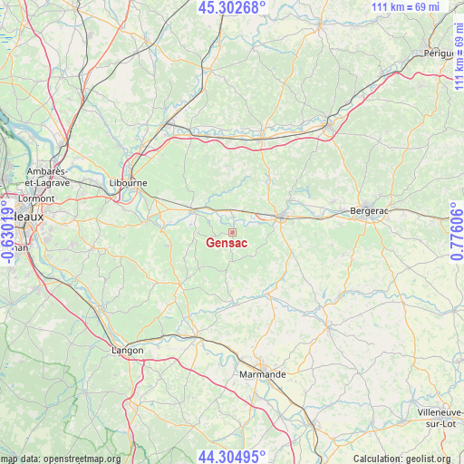 Gensac on map