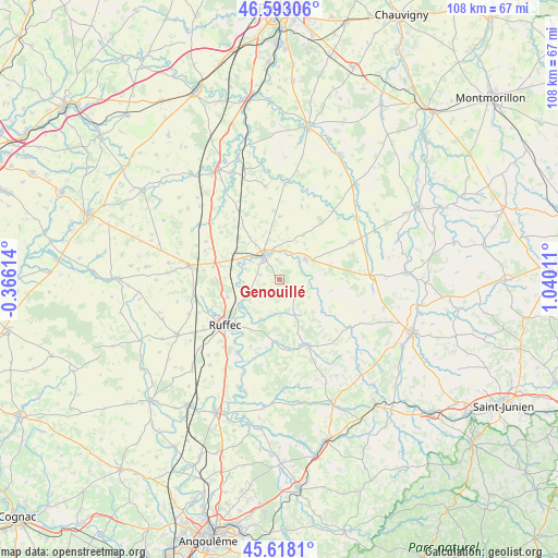 Genouillé on map