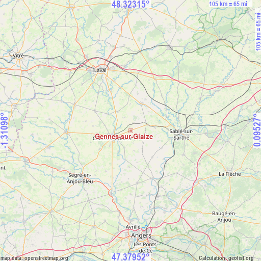 Gennes-sur-Glaize on map