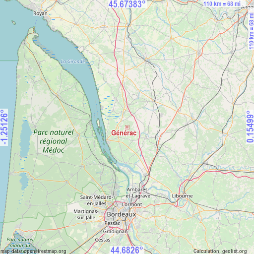 Générac on map