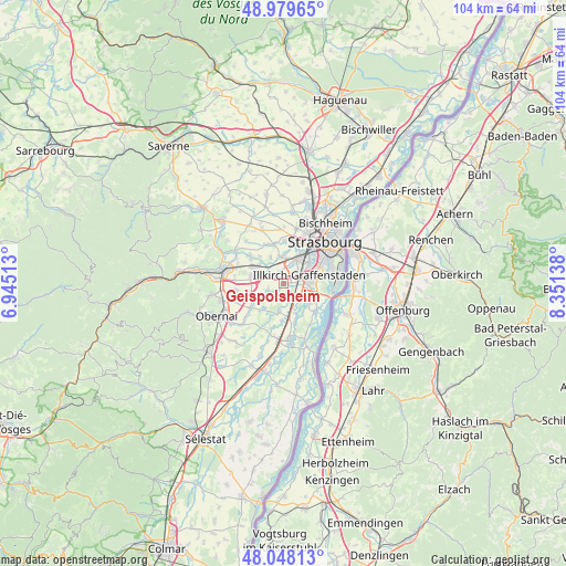 Geispolsheim on map
