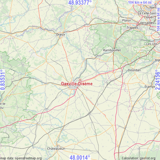 Gasville-Oisème on map