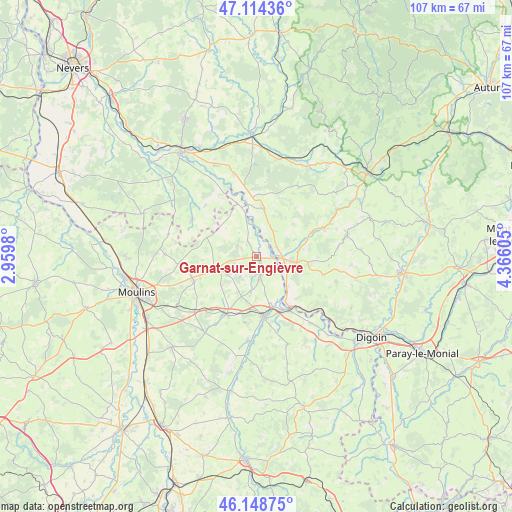 Garnat-sur-Engièvre on map