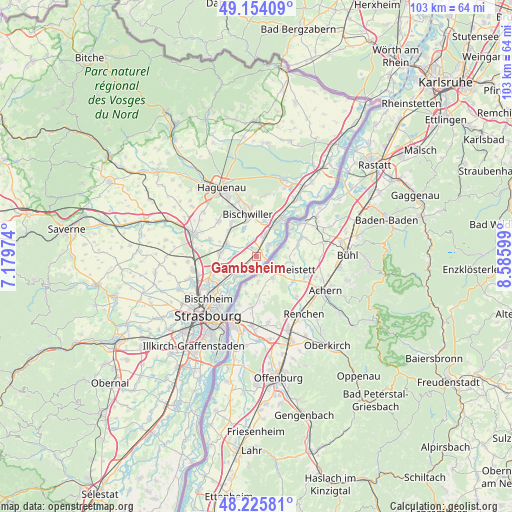 Gambsheim on map
