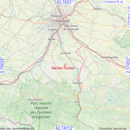 Gaillac-Toulza on map