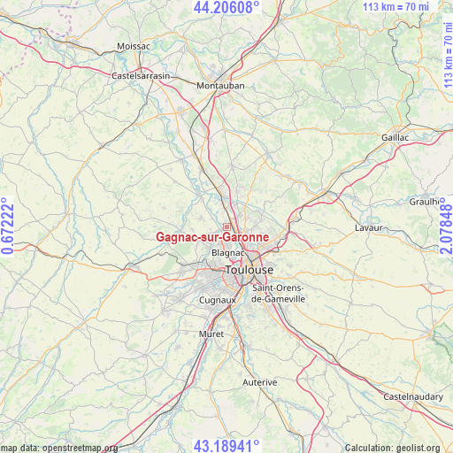 Gagnac-sur-Garonne on map