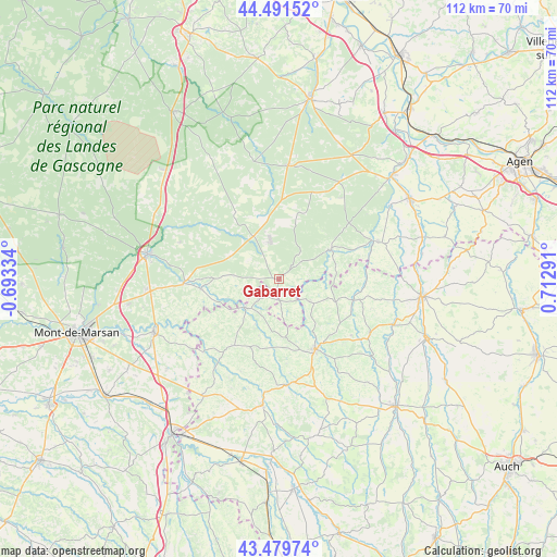 Gabarret on map