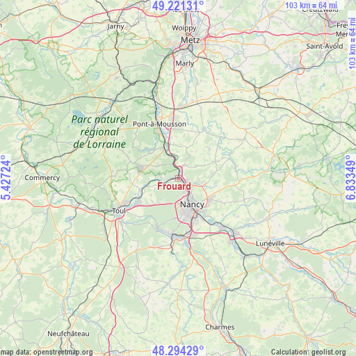 Frouard on map