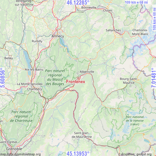 Frontenex on map