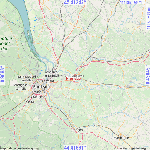 Fronsac on map