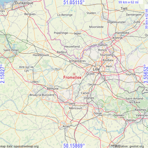 Fromelles on map