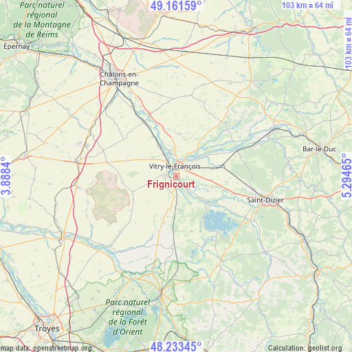 Frignicourt on map