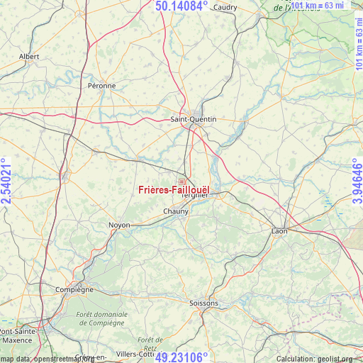Frières-Faillouël on map