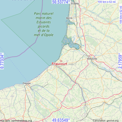 Friaucourt on map