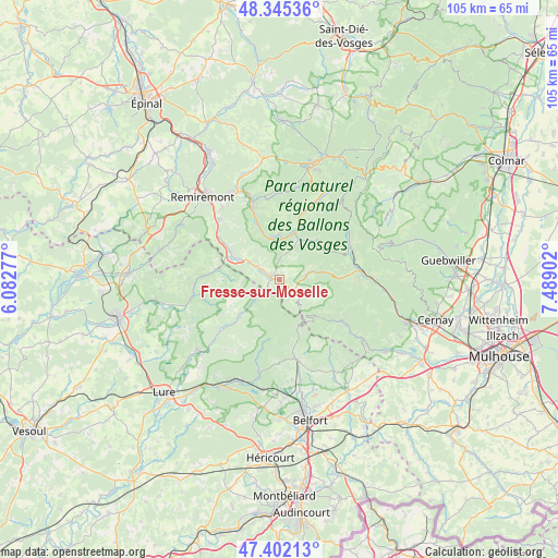 Fresse-sur-Moselle on map