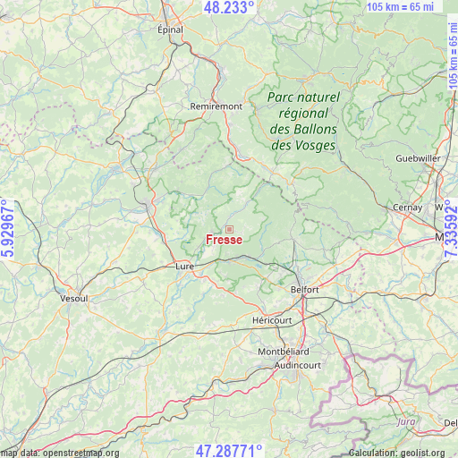 Fresse on map