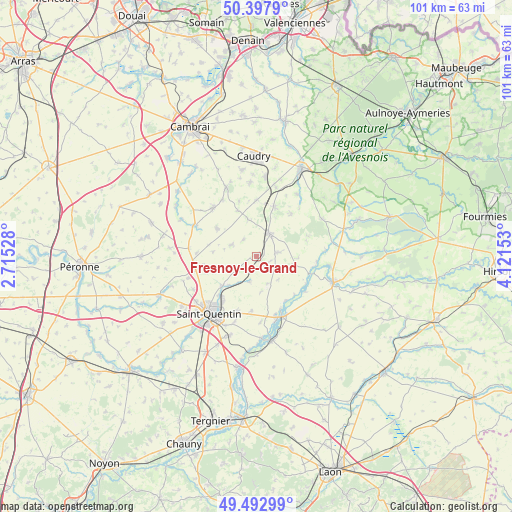 Fresnoy-le-Grand on map
