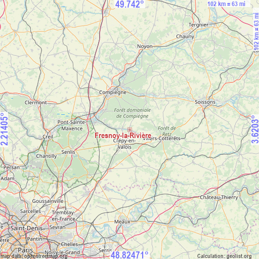 Fresnoy-la-Rivière on map