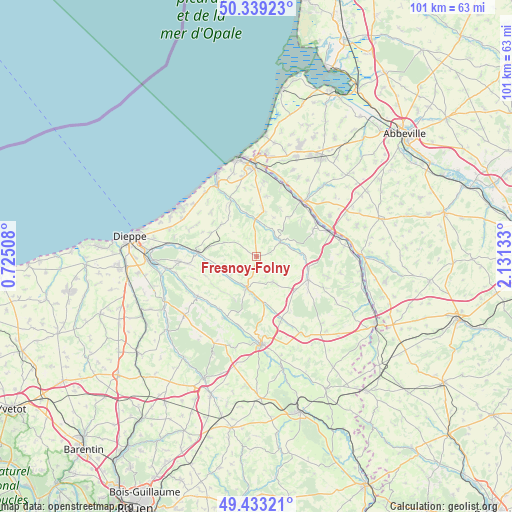 Fresnoy-Folny on map