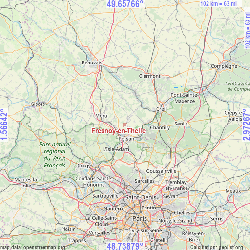 Fresnoy-en-Thelle on map