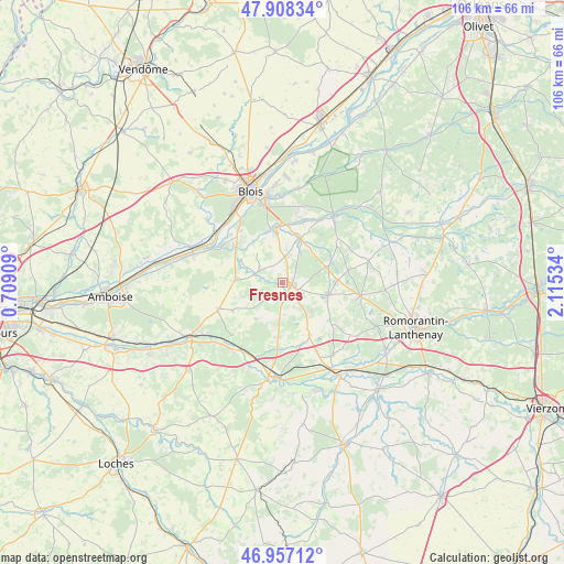 Fresnes on map