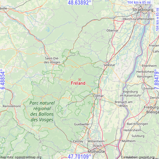 Fréland on map