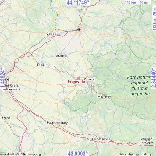 Fréjeville on map