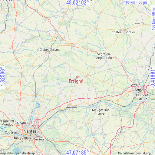 Freigné on map