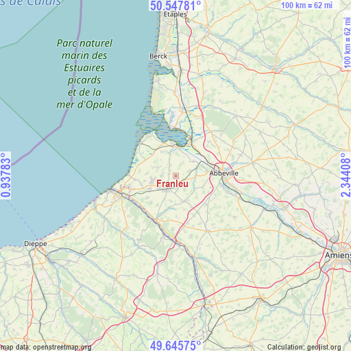 Franleu on map