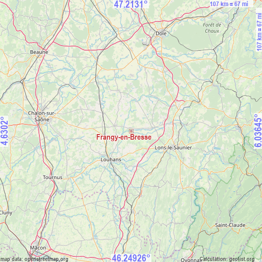 Frangy-en-Bresse on map